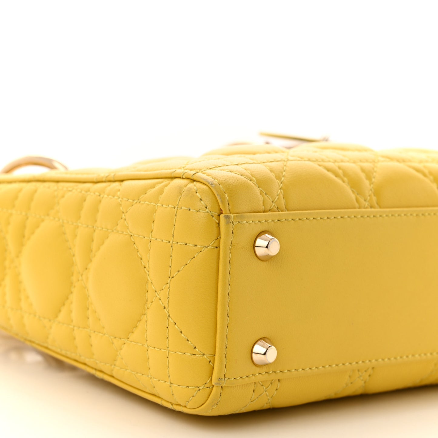 Lambskin Cannage Mini Lady Dior Yellow