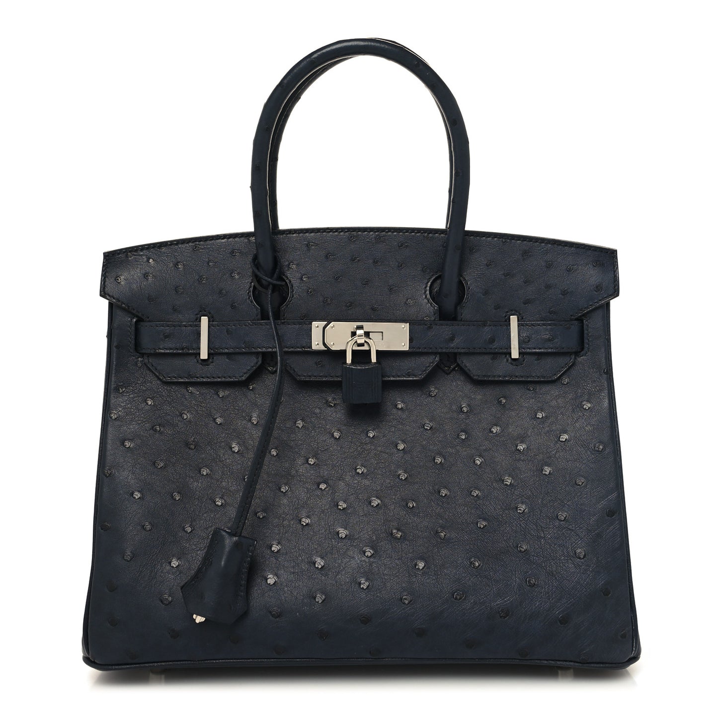 Ostrich Birkin 30 Bleu Indigo