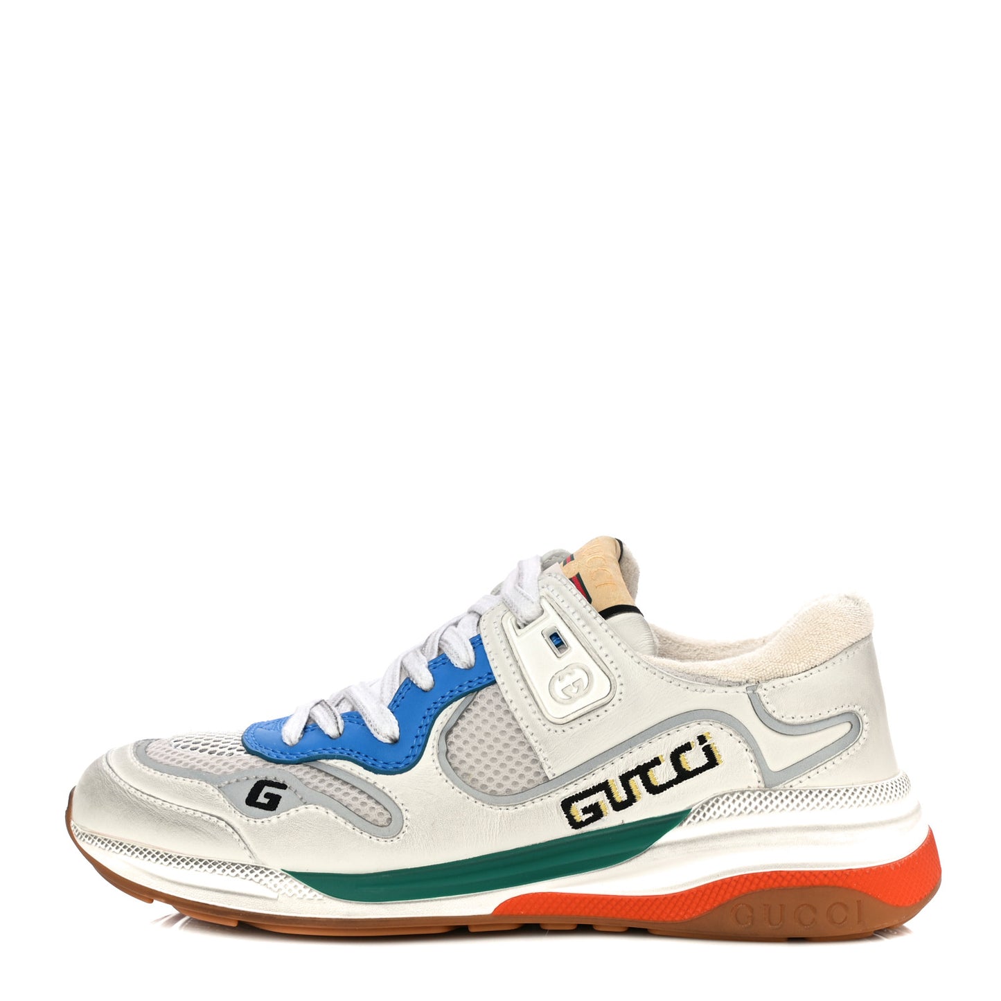 Calfskin Womens Ultrapace Sneakers 36.5 White Silver