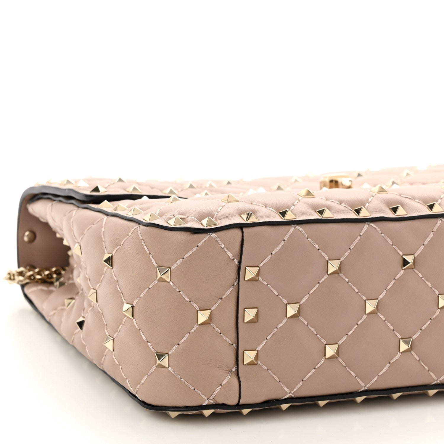Valentino Garavani Lambskin Medium Rockstud Spike Shoulder Bag Poudre 8 of 9
