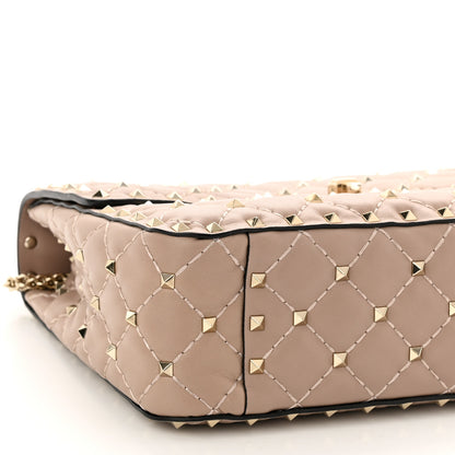 Valentino Garavani Lambskin Medium Rockstud Spike Shoulder Bag Poudre 8 of 9