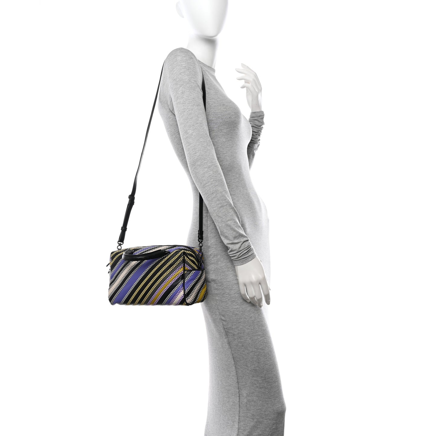 Nappa Diagonal Stripe Boston Lavender Black Multi