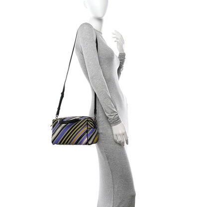 Bottega Veneta Nappa Diagonal Stripe Boston Lavender Black Multi 2 of 10