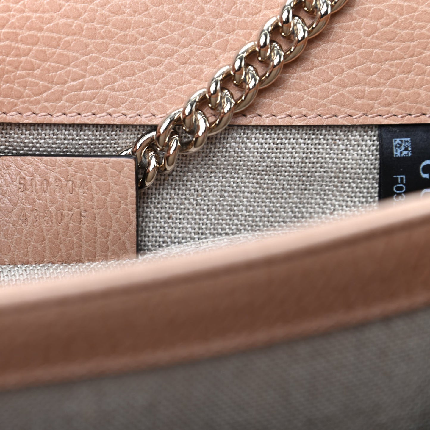 Dollar Calfskin Small Interlocking G Shoulder Bag Camelia