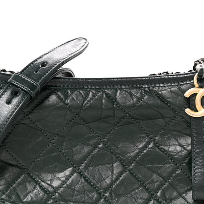 Chanel Aged Calfskin Quilted Small Gabrielle Hobo Dark Green 14 of 29