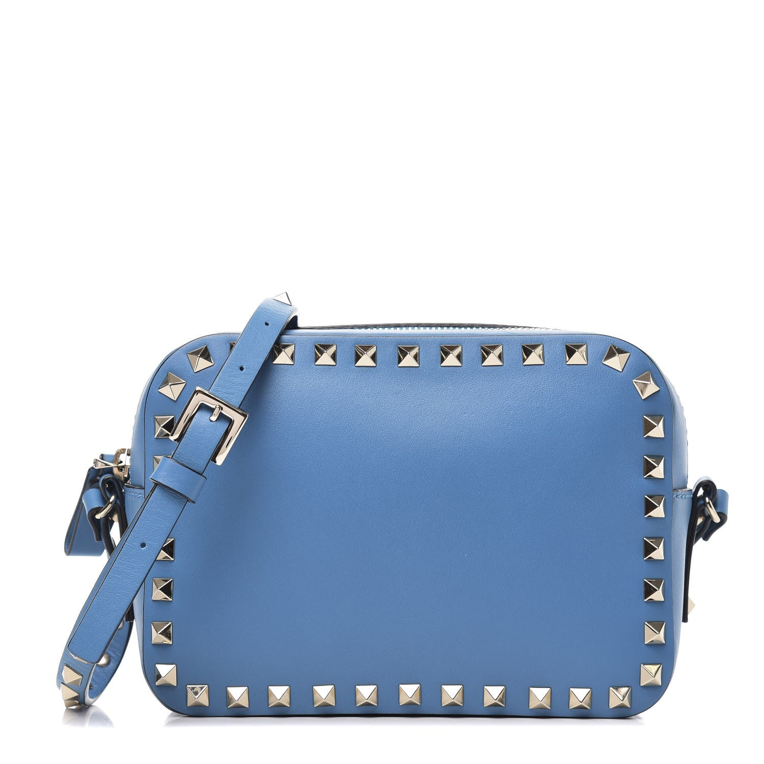 Valentino Garavani Calfskin Rockstud Camera Crossbody Bag Light Blue 1 of 9