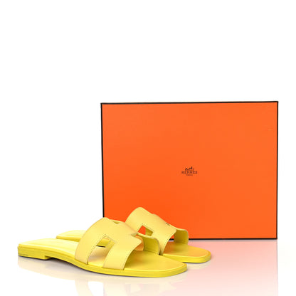 Hermes Epsom Oran Sandals 40.5 Jaune Pollen 9 of 9