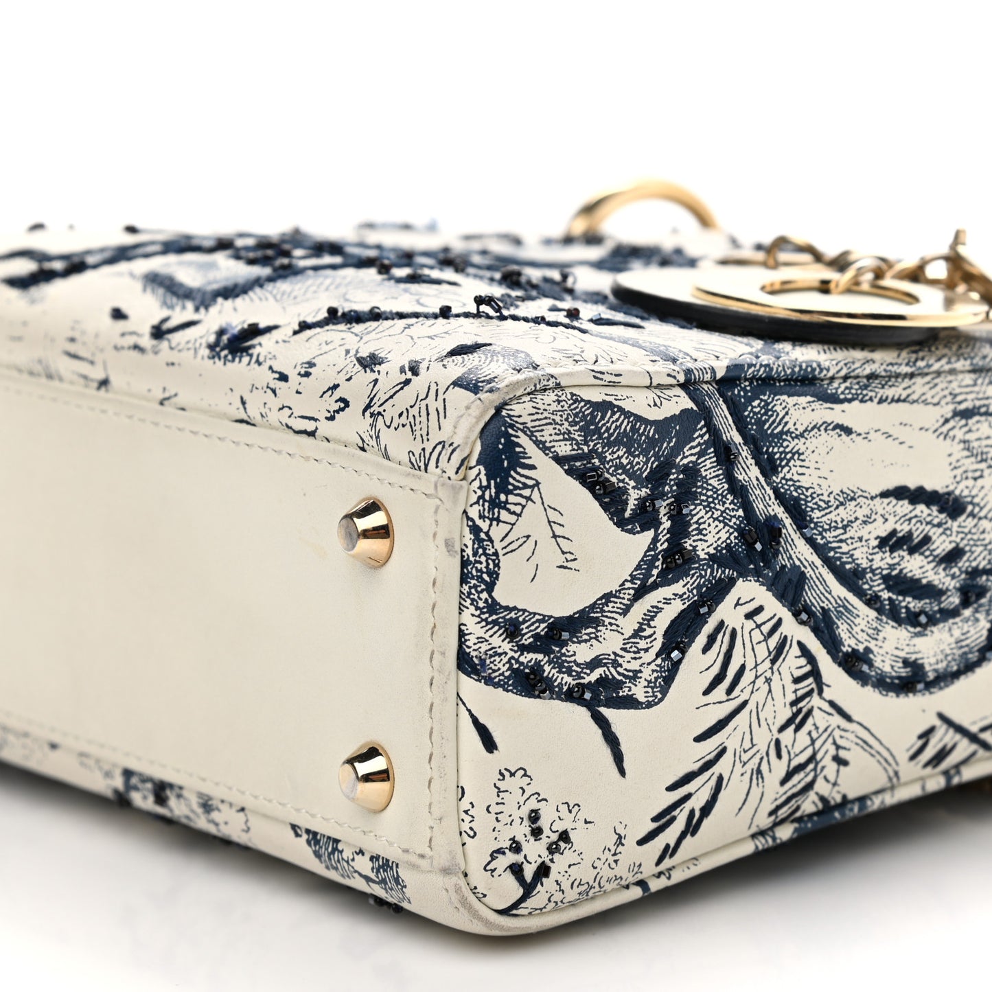 Calfskin Toile de Jouy Mini Lady Dior Blue