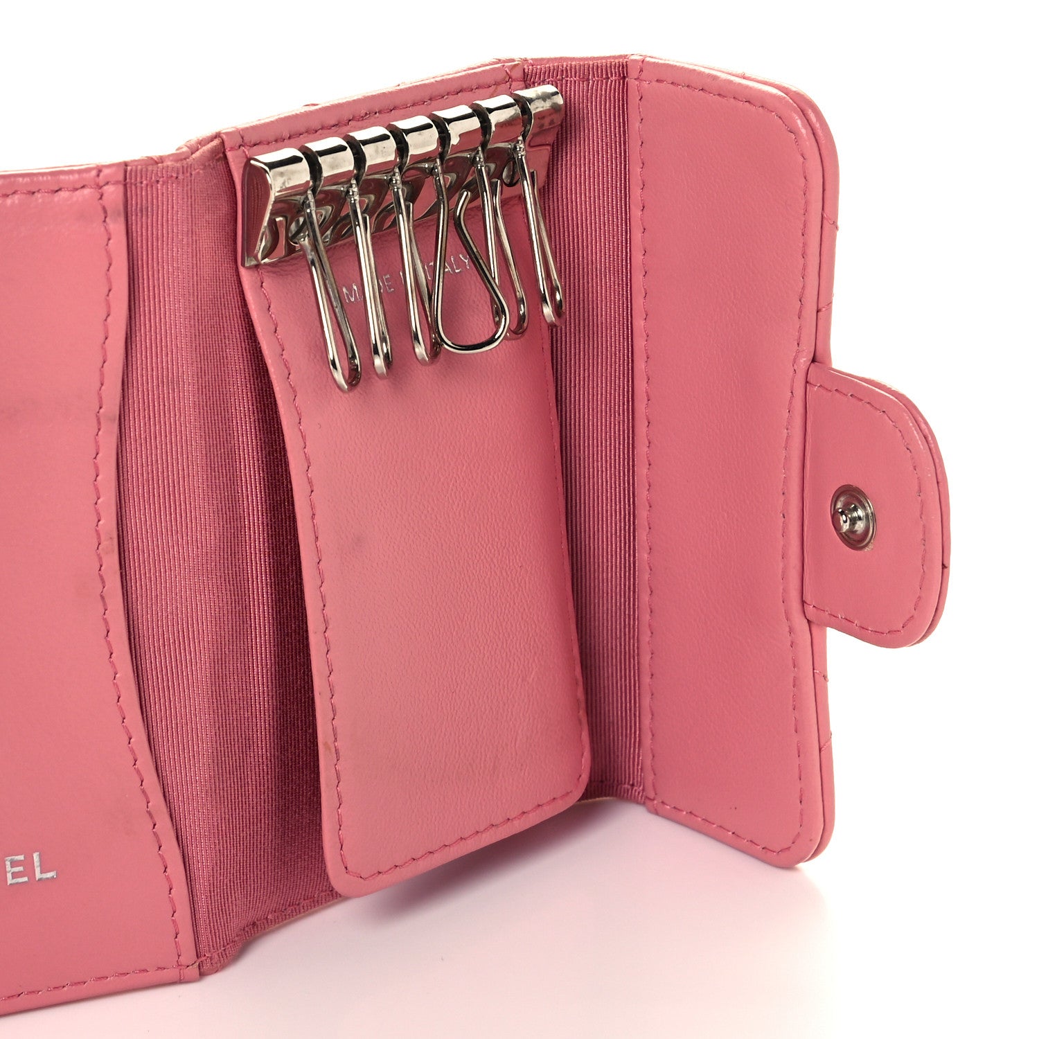 Chanel Lambskin Quilted 6 Key Holder Pink 5 of 12
