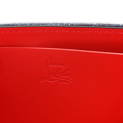 Christian Louboutin Denim Calfskin Studded Flap Carasky Clutch Blue 6 of 10