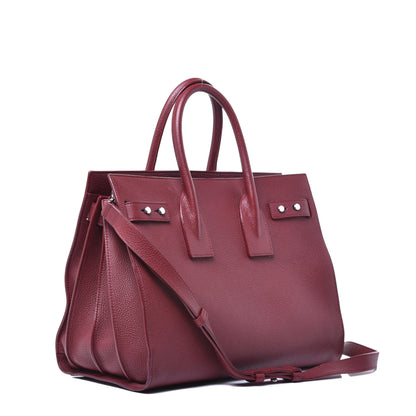 Saint Laurent Grained Calfskin Small Supple Sac De Jour Dark Pallisandre 3 of 8