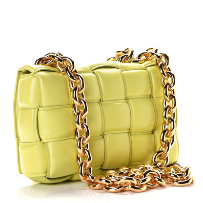 Bottega Veneta Lambskin Maxi Intreccio Padded Chain Cassette Crossbody Bag Kiwi 2 of 5
