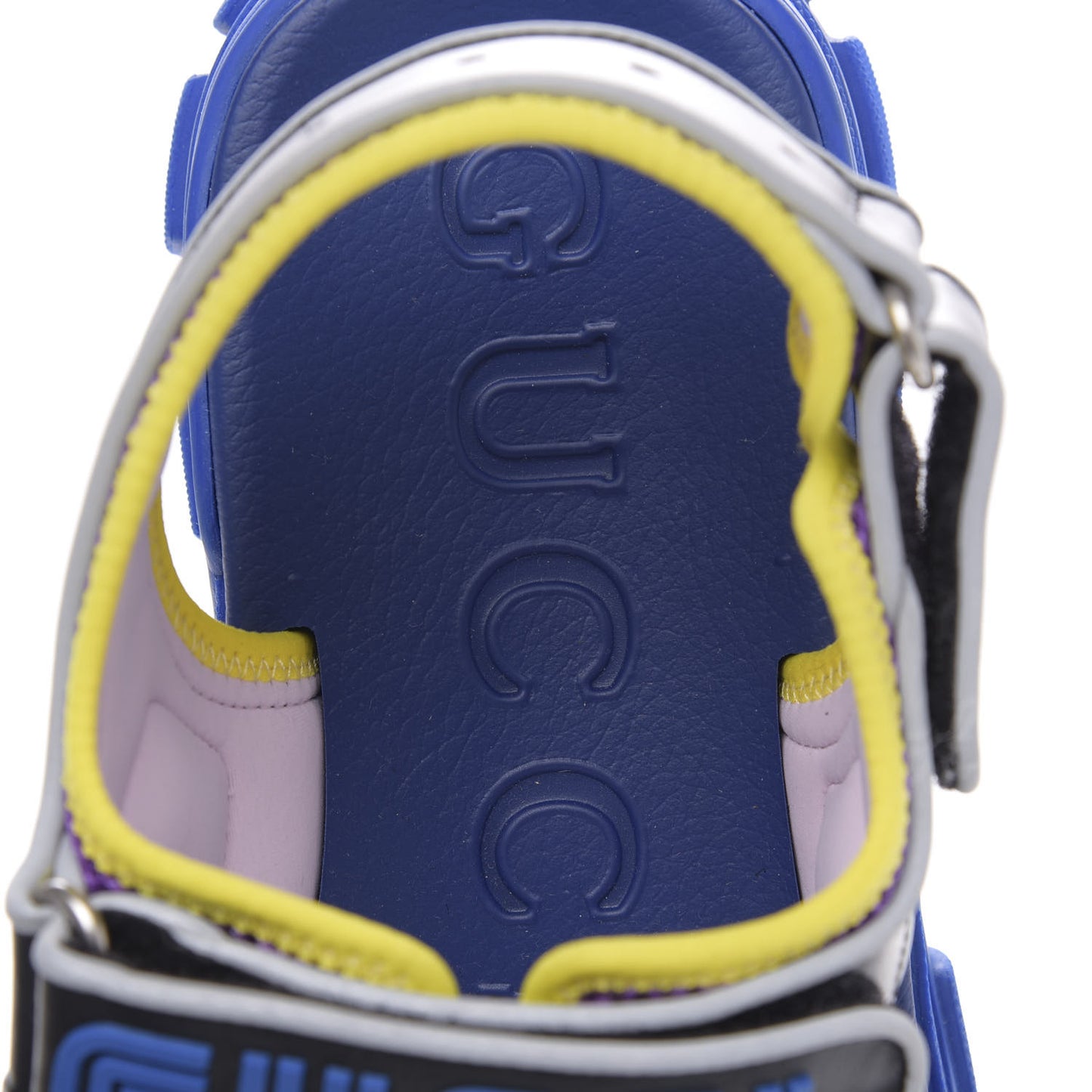 X SEGA Calfskin Mesh Mens Aguru Sandals 9 Black Blue Purple