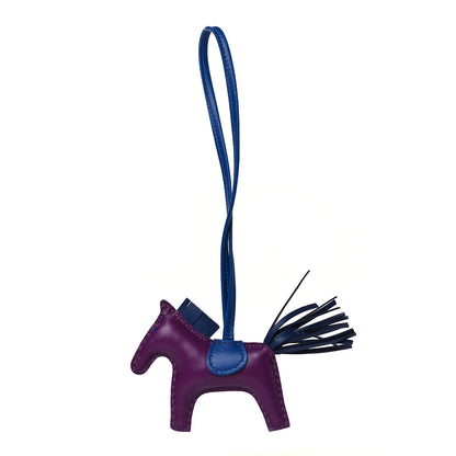 Hermes Milo Lambskin Grigri Rodeo Horse Bag Charm PM Violet Bleu Saphir Bleu France 1 of 6