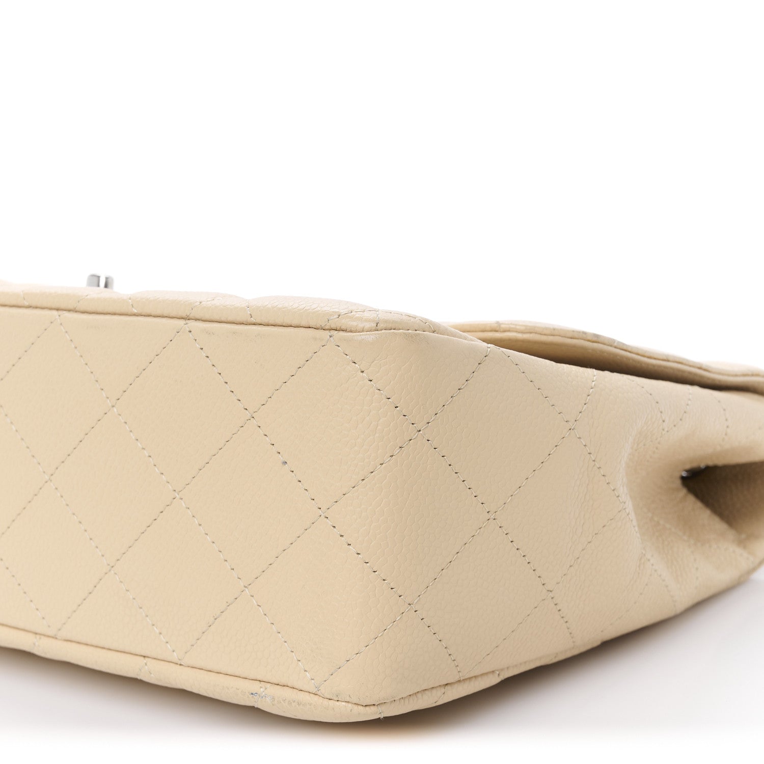 Chanel Caviar Quilted Jumbo Single Flap Beige Clair 11 of 12
