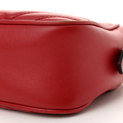 Gucci Calfskin Matelasse Small GG Marmont Chain Shoulder Bag Hibiscus Red 10 of 17