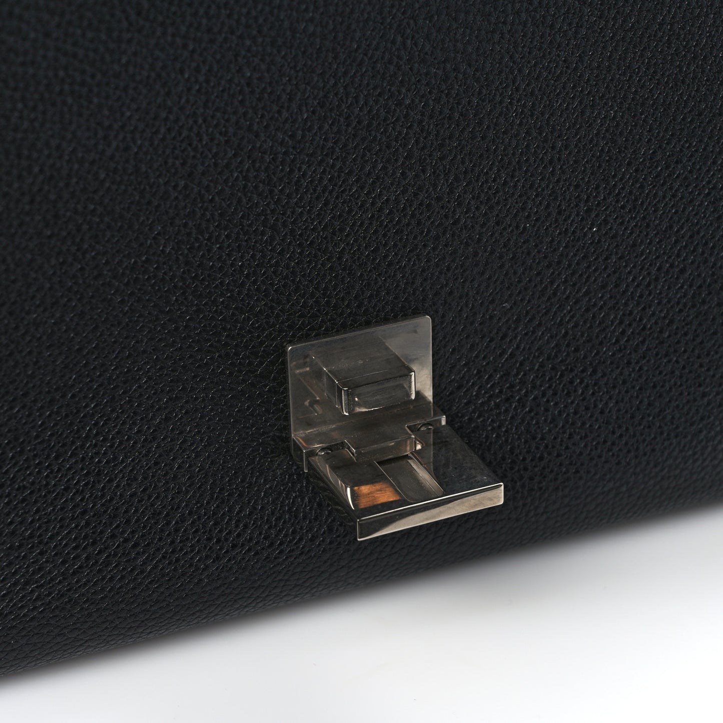 Drummed Calfskin Suede Small Trapeze Black
