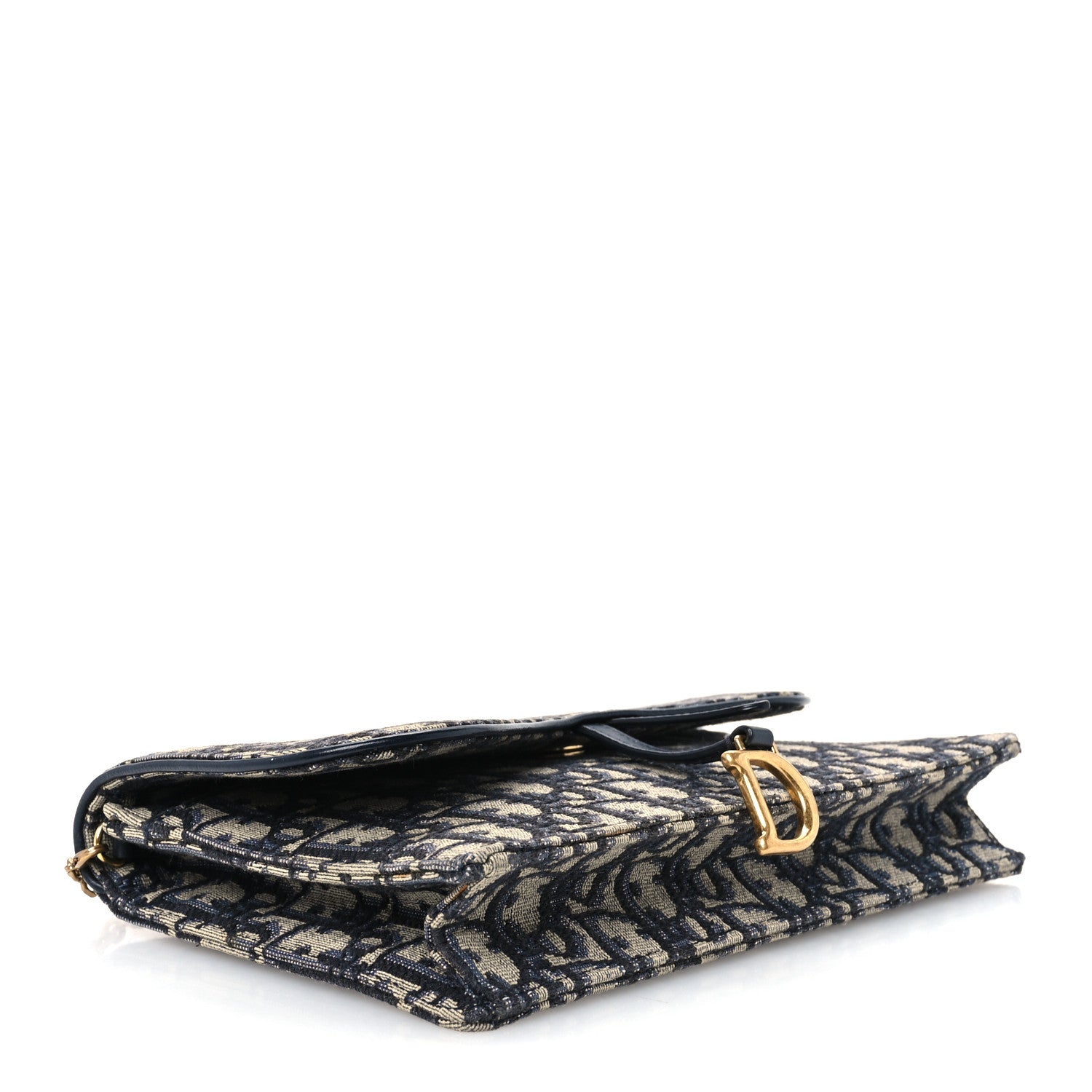 Christian Dior Oblique Saddle Chain Pouch Blue 4 of 9