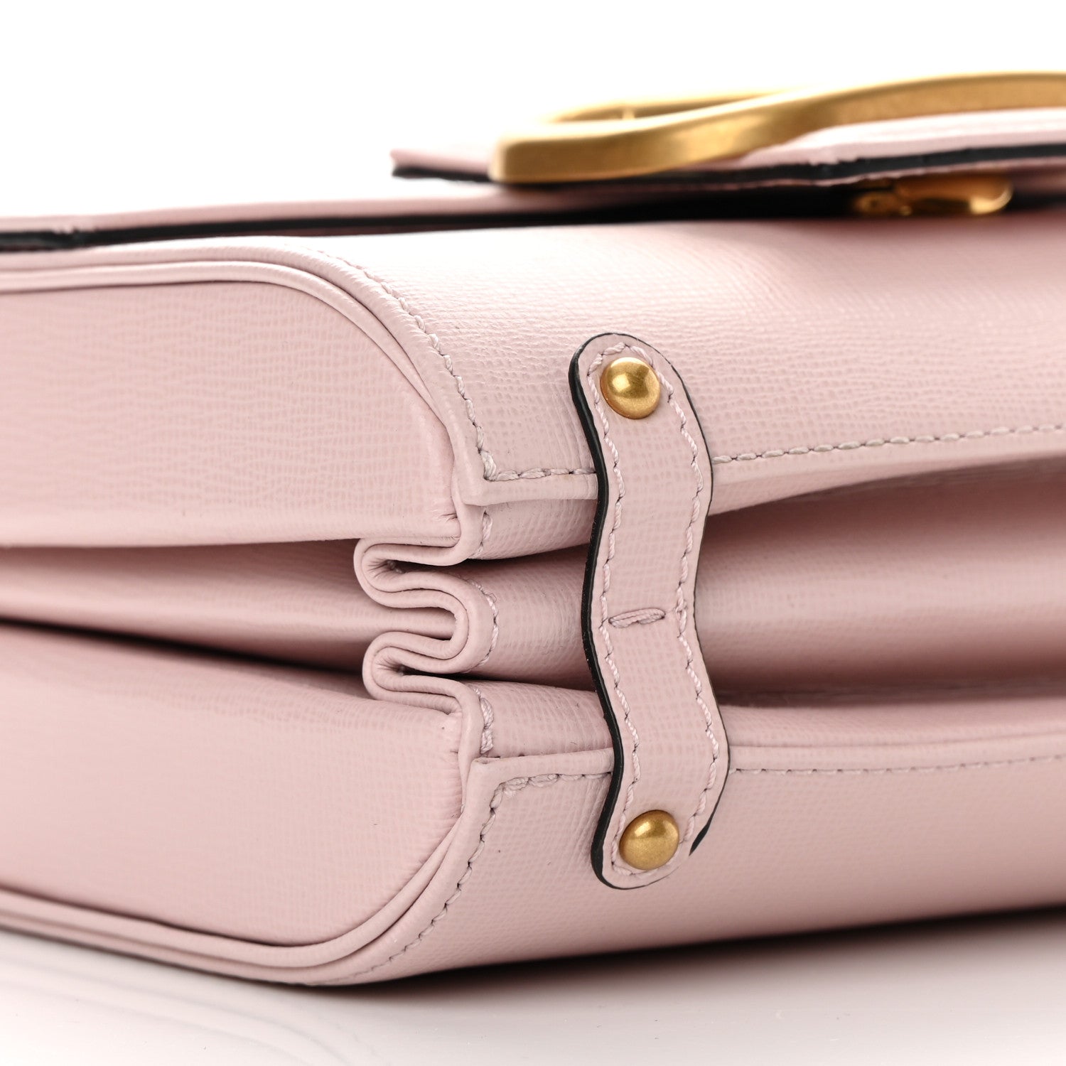 Valentino Garavani Textured Calfskin Stud Sign Shoulder Bag Rose Quartz 9 of 10