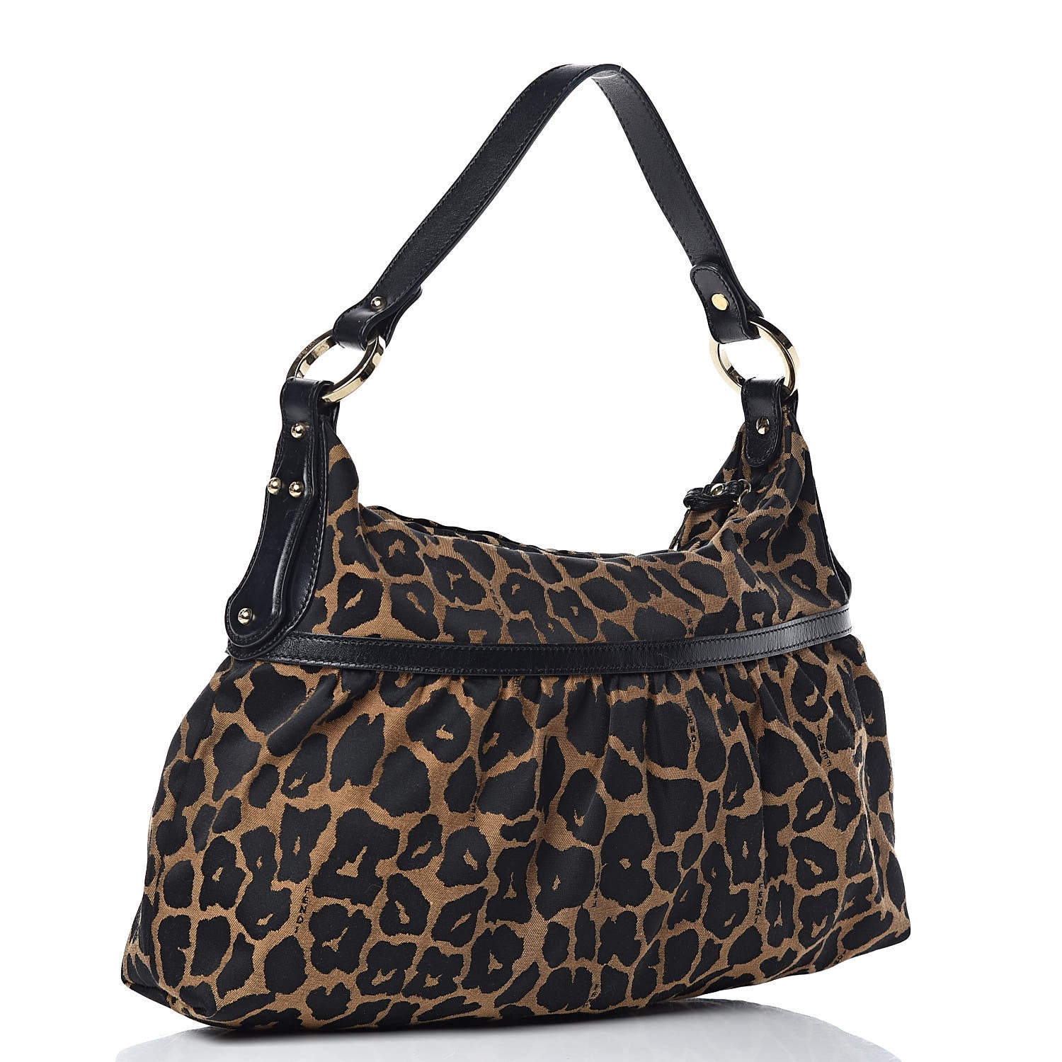 Fendi Jacquard Leopard Print Chef Hobo Tobacco 3 of 10
