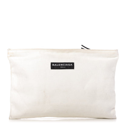 Balenciaga Cotton Canvas Logo Documents Case White 1 of 10