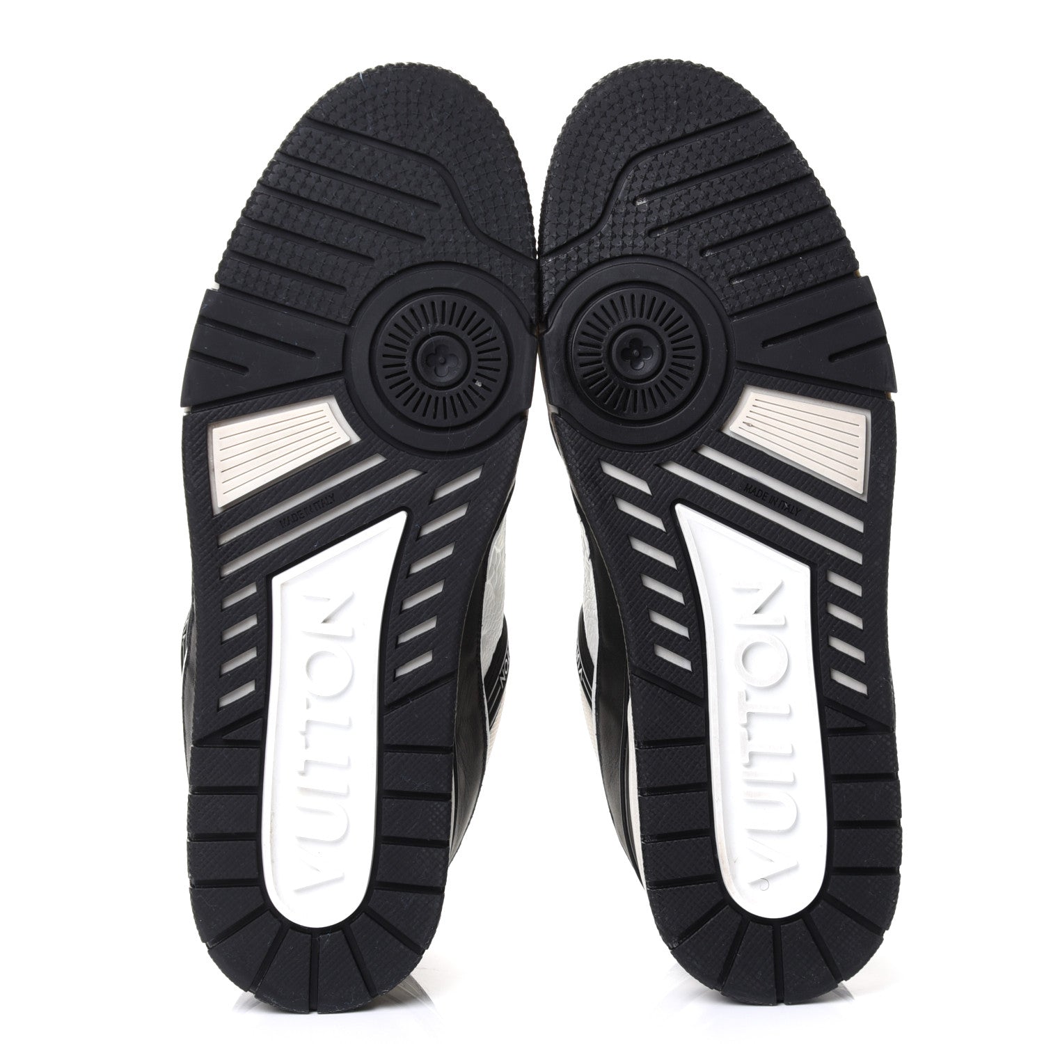 Louis Vuitton Calfskin Patent Mens LV Trainer Sneakers 9 White Black 8 8 of 8