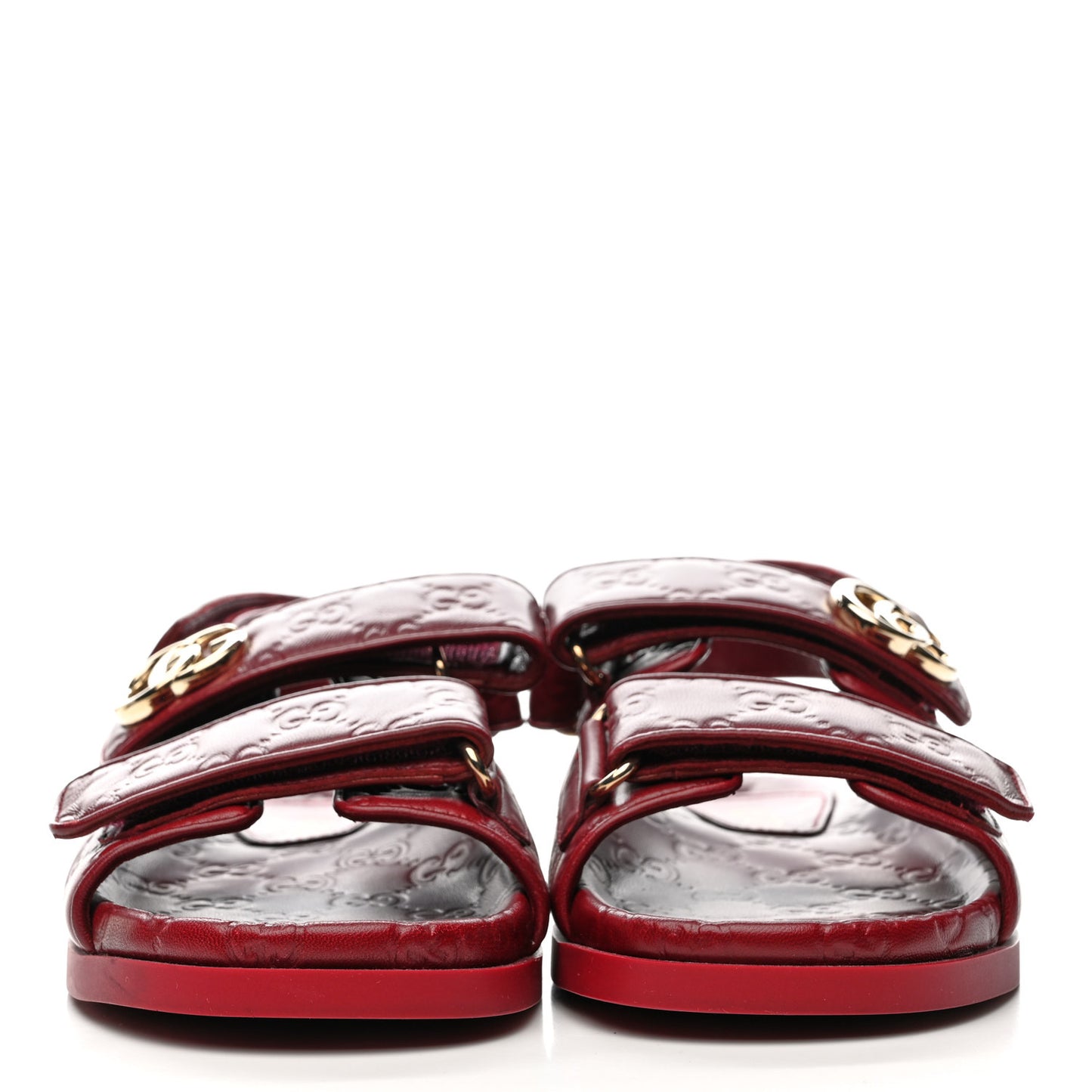 Guccissima GG Embossed Womens Sandals 36 Rosso Ancora