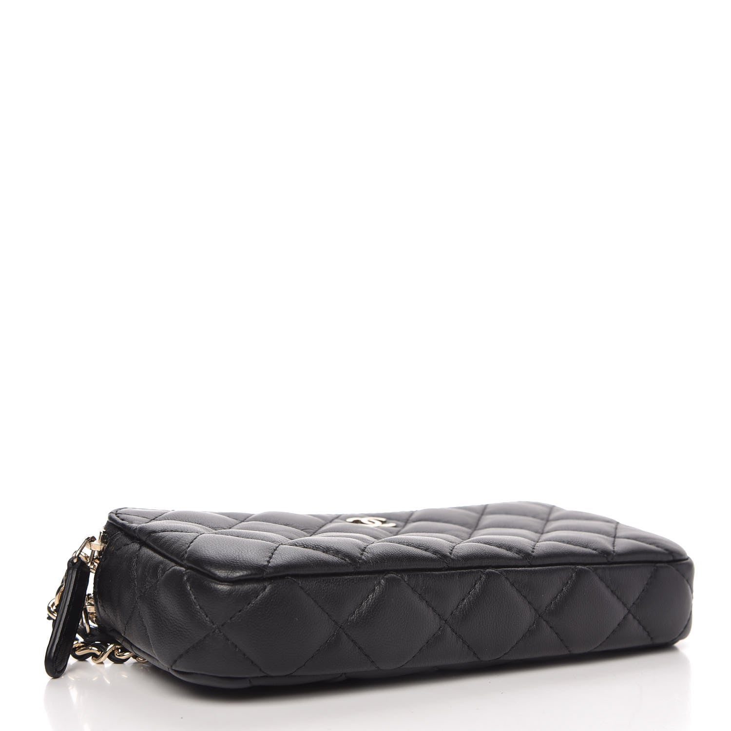 Chanel Lambskin Quilted Small Clutch With Chain Black 4 of 12