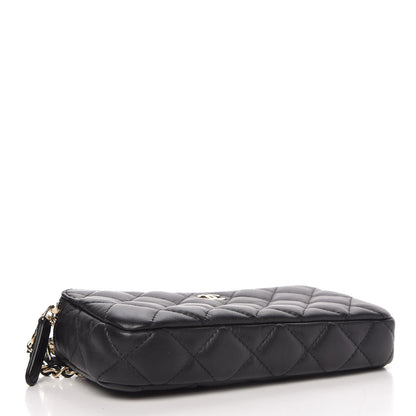Chanel Lambskin Quilted Small Clutch With Chain Black 4 of 12