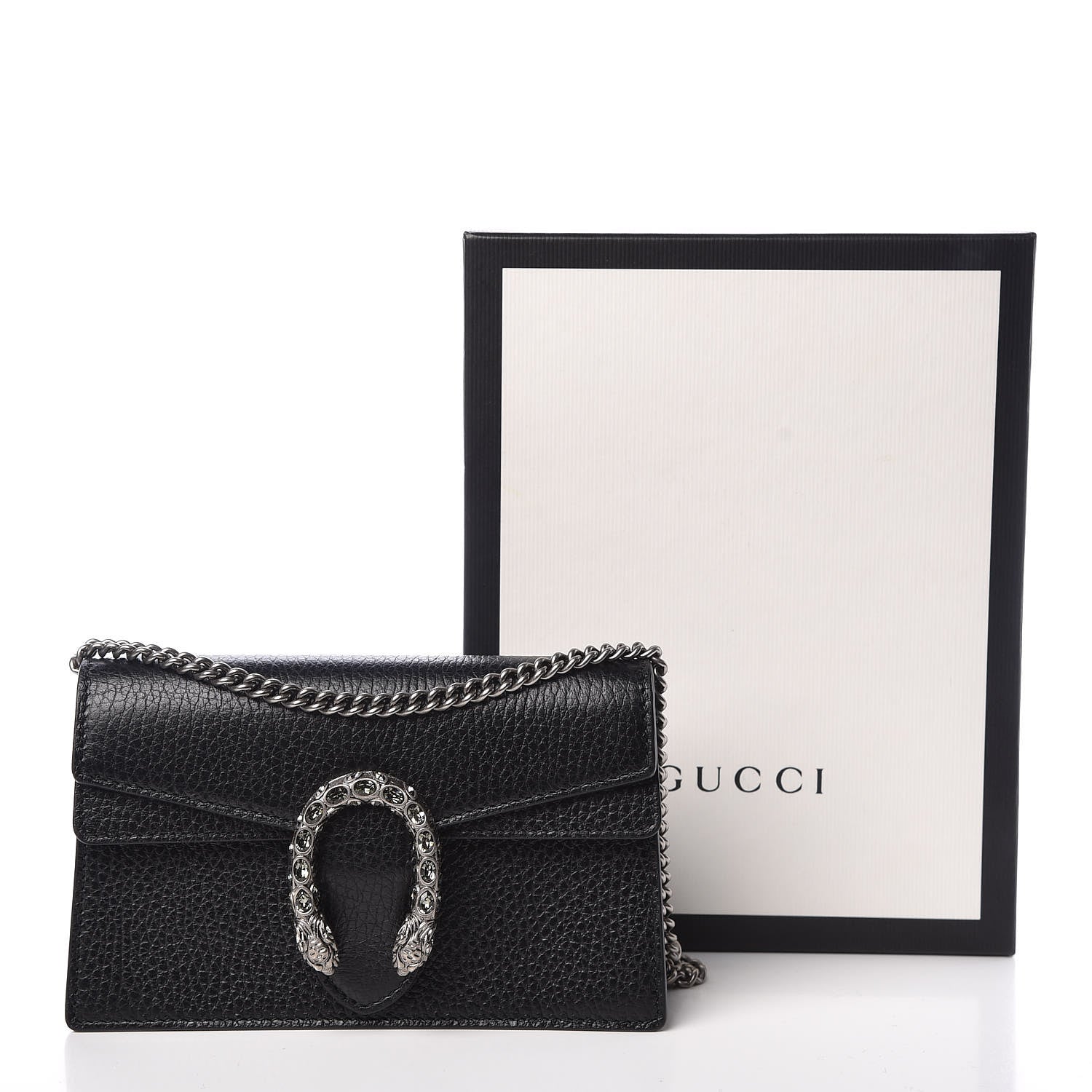 Gucci Calfskin Super Mini Dionysus Shoulder Bag Black 9 of 9