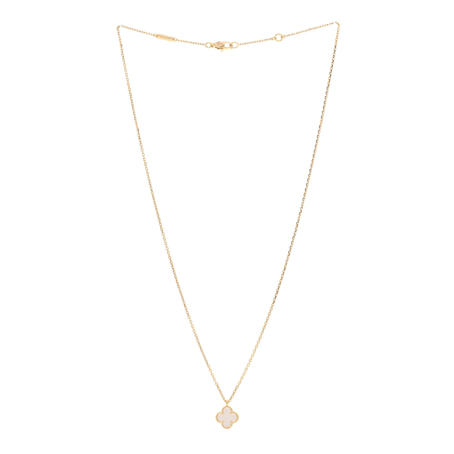 18K Yellow Gold Mother of Pearl Sweet Alhambra Pendant Necklace