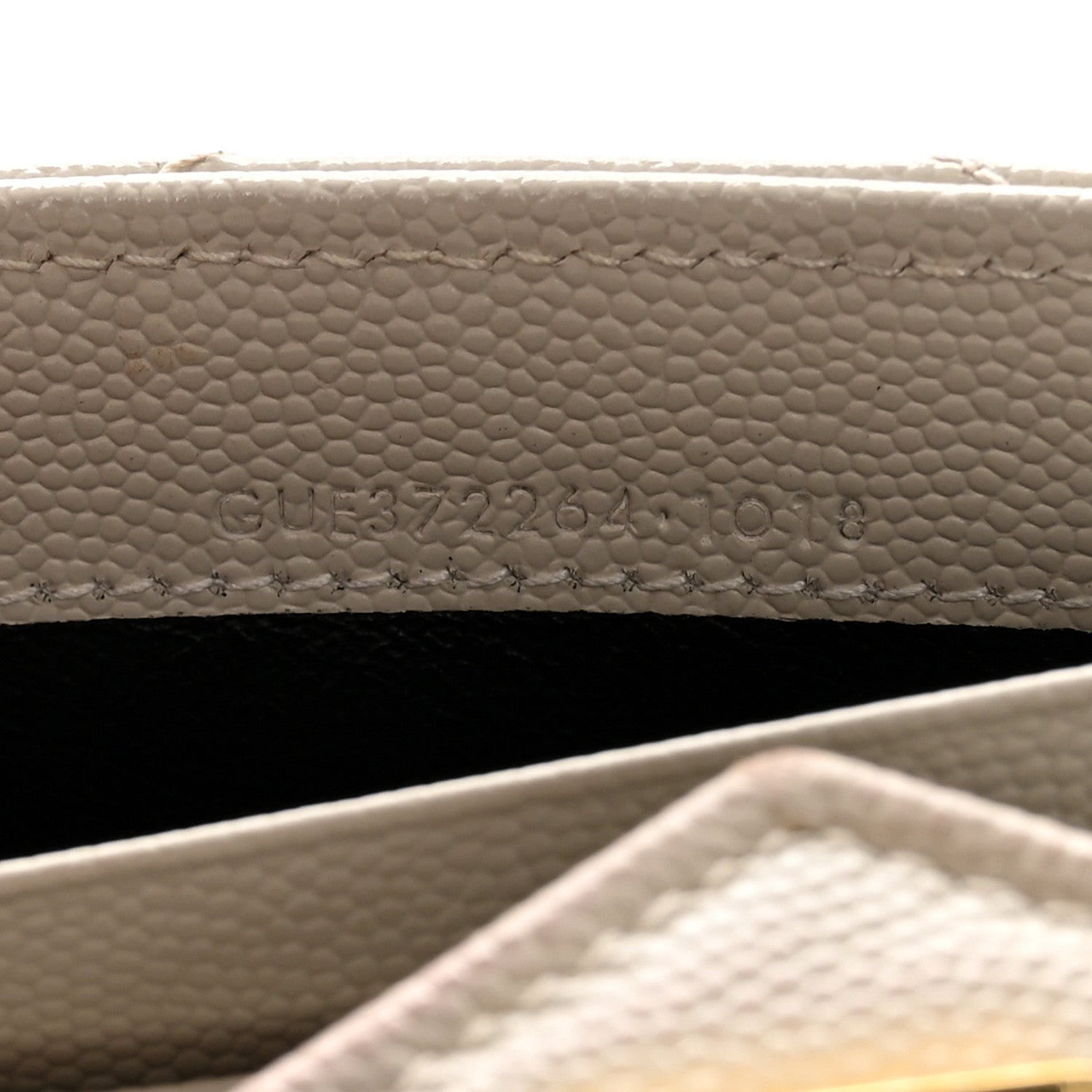 Saint Laurent Grain De Poudre Matelasse Chevron Monogram Flap Wallet Crema Soft 7 of 16