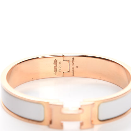 Hermes Enamel Narrow Clic Clac H Bracelet PM White 4 of 5