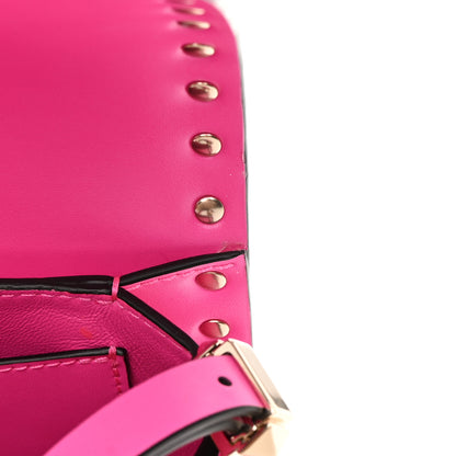 Valentino Garavani Smooth Calfskin Enamel Tonal Small Rockstud23 Shoulder Bag Pink PP 13 of 17