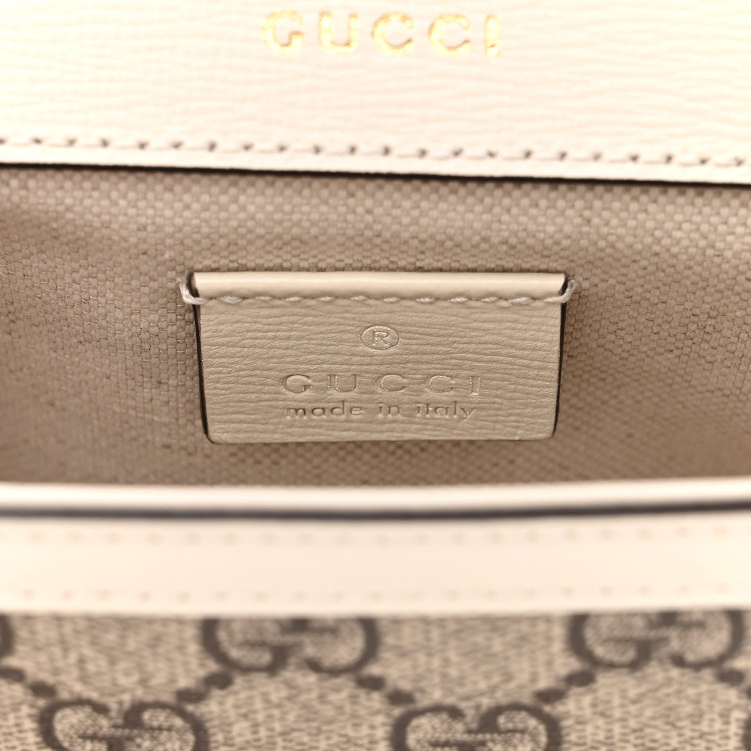 Gucci GG Supreme Monogram Web Mini Horsebit 1955 Shoulder Bag Beige Mystic White 6 of 14