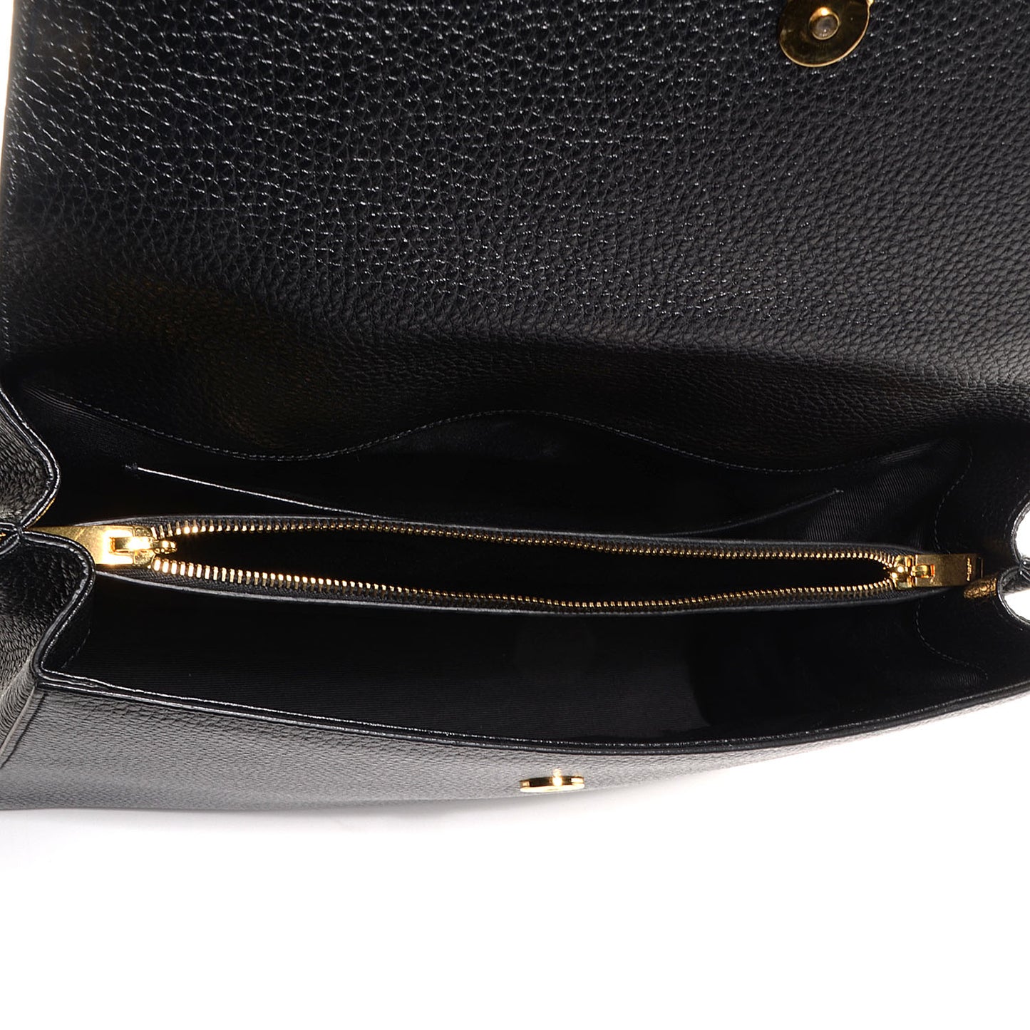 Grained Calfskin Medium Moujik Top Handle Bag Black