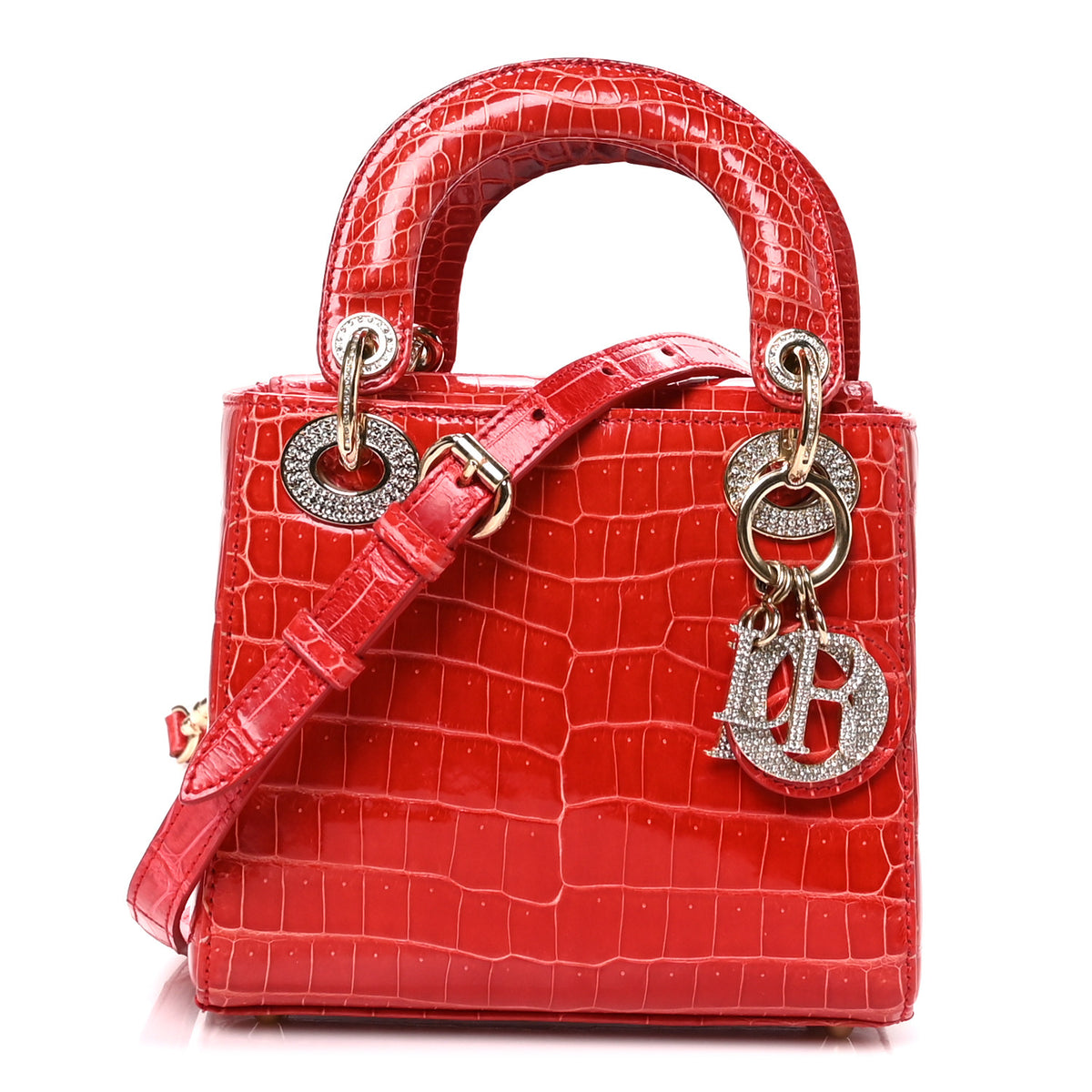 Christian Dior Crocodile Crystal Mini Lady Dior Green 1 of 10