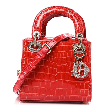 Christian Dior Crocodile Crystal Mini Lady Dior Green 1 of 10