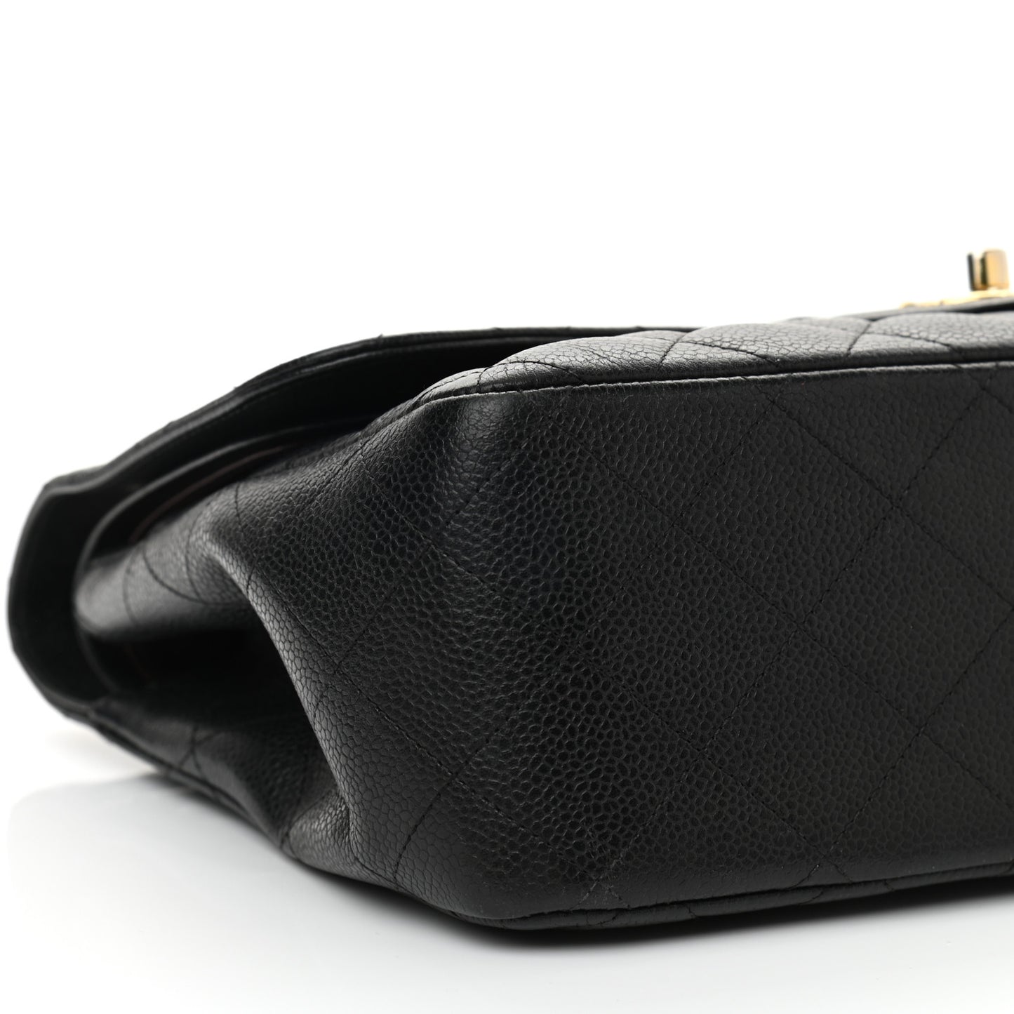Caviar Quilted Jumbo Double Flap Black