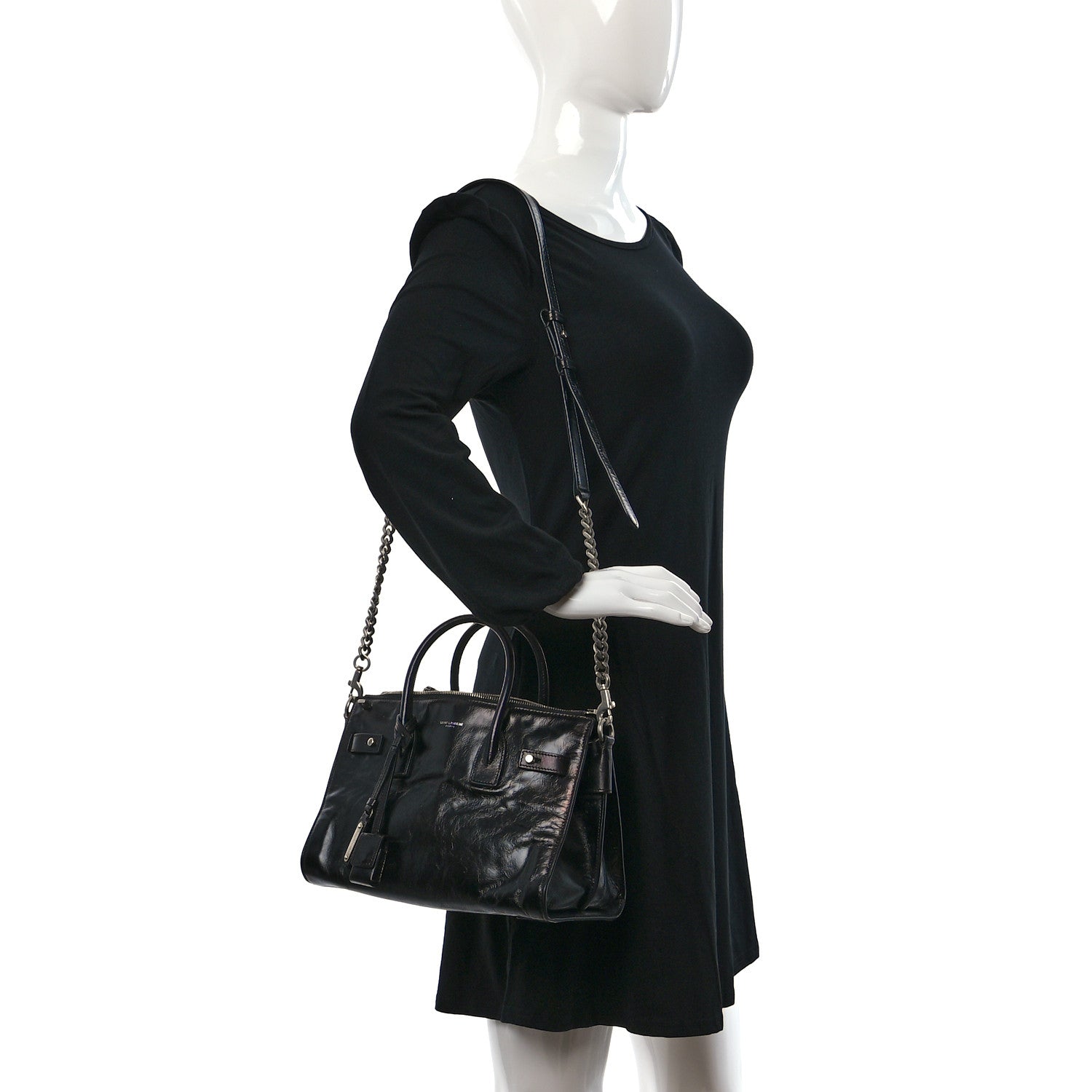 Saint Laurent Glace Calfskin Baby Souple Sac De Jour Black 2 of 10
