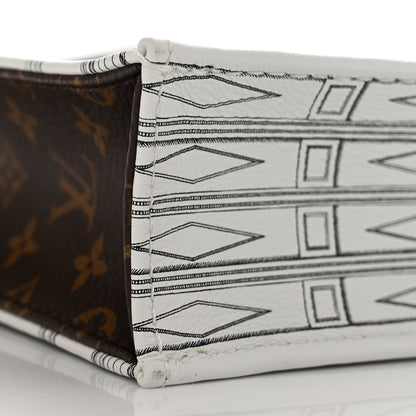 Louis Vuitton X FORNASETTI Calfskin Architettura Petit Sac Plat Black White 8 of 9