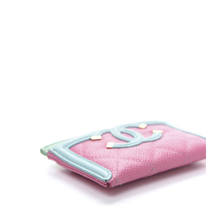 Chanel Caviar Quilted CC Filigree Card Holder Pink Blue Green 6 of 10