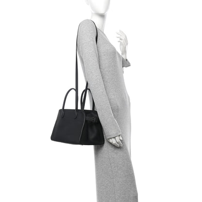 The Row Matte Grained Calfskin Soft Margaux 10 Bag Black 2 of 9