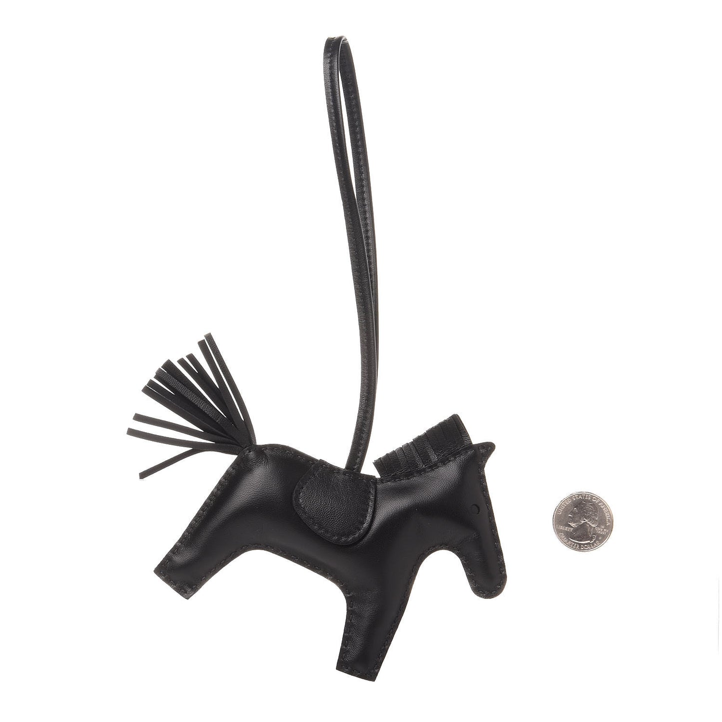 Milo Lambskin Grigri Rodeo Horse Bag Charm MM So Black