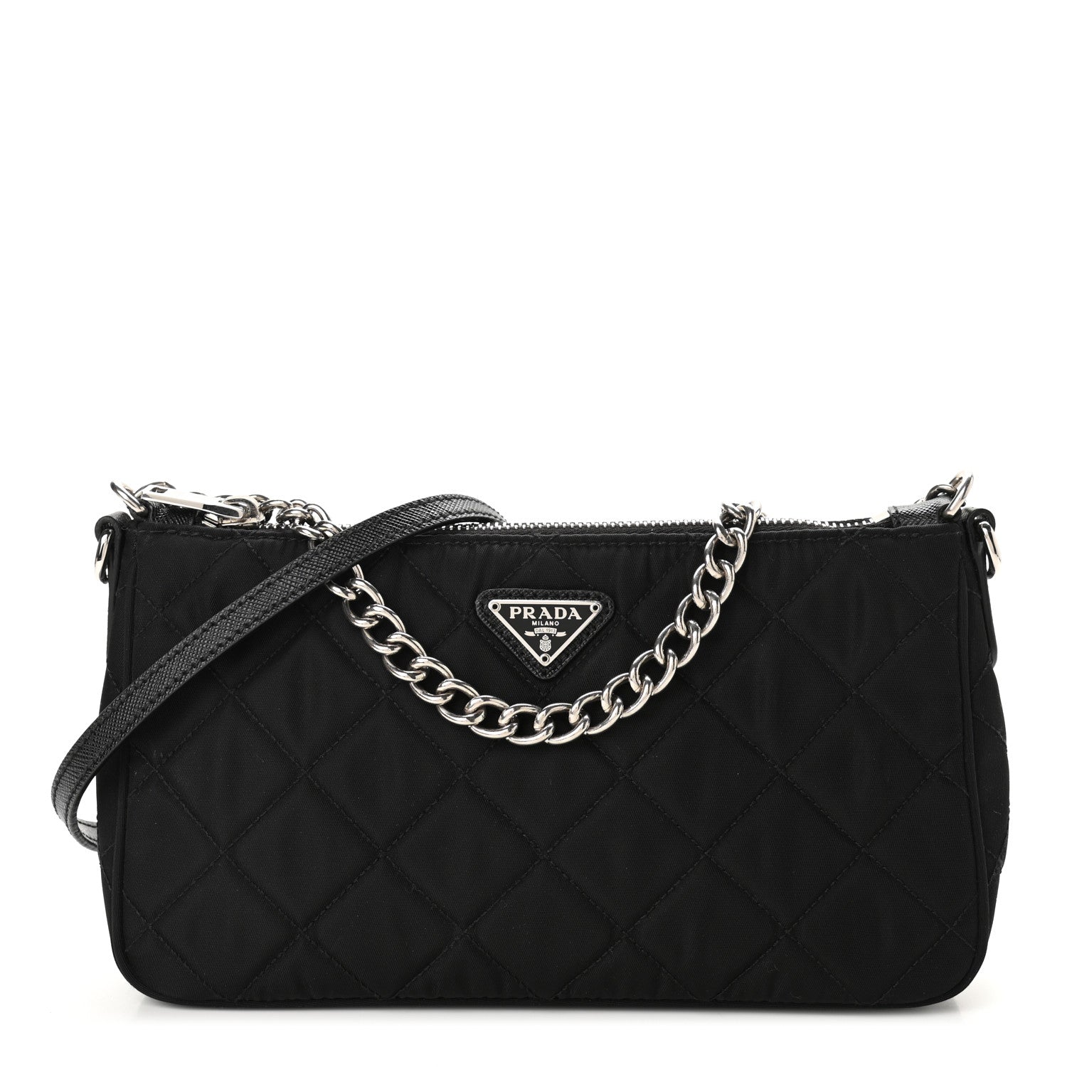 Prada Nylon Tessuto Impuntu Quilted Crossbody Bag Black 1 of 9