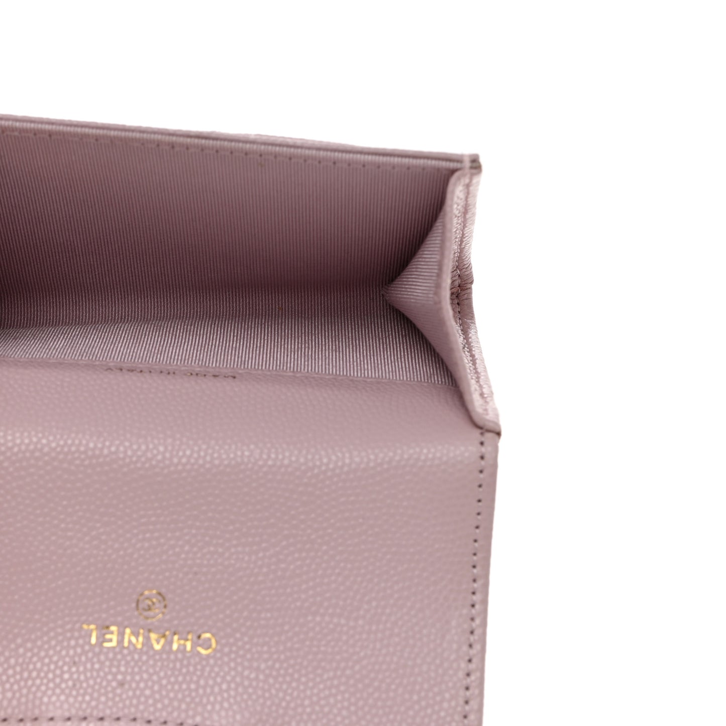 Caviar Quilted Flap Card Holder Wallet Light