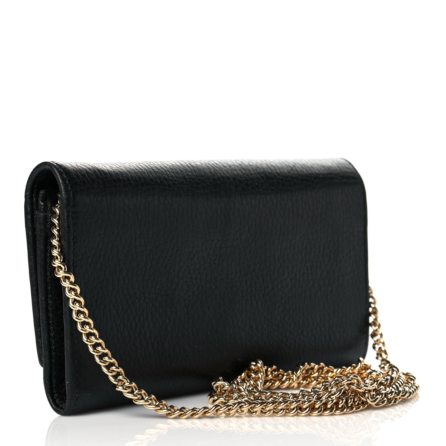 Gucci Calfskin Petite GG Marmont Wallet Chain Bag Black 3 of 10