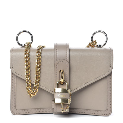 Chloe Shiny Goatskin Calfskin Aby Chain Shoulder Bag Motty Grey 1 of 9