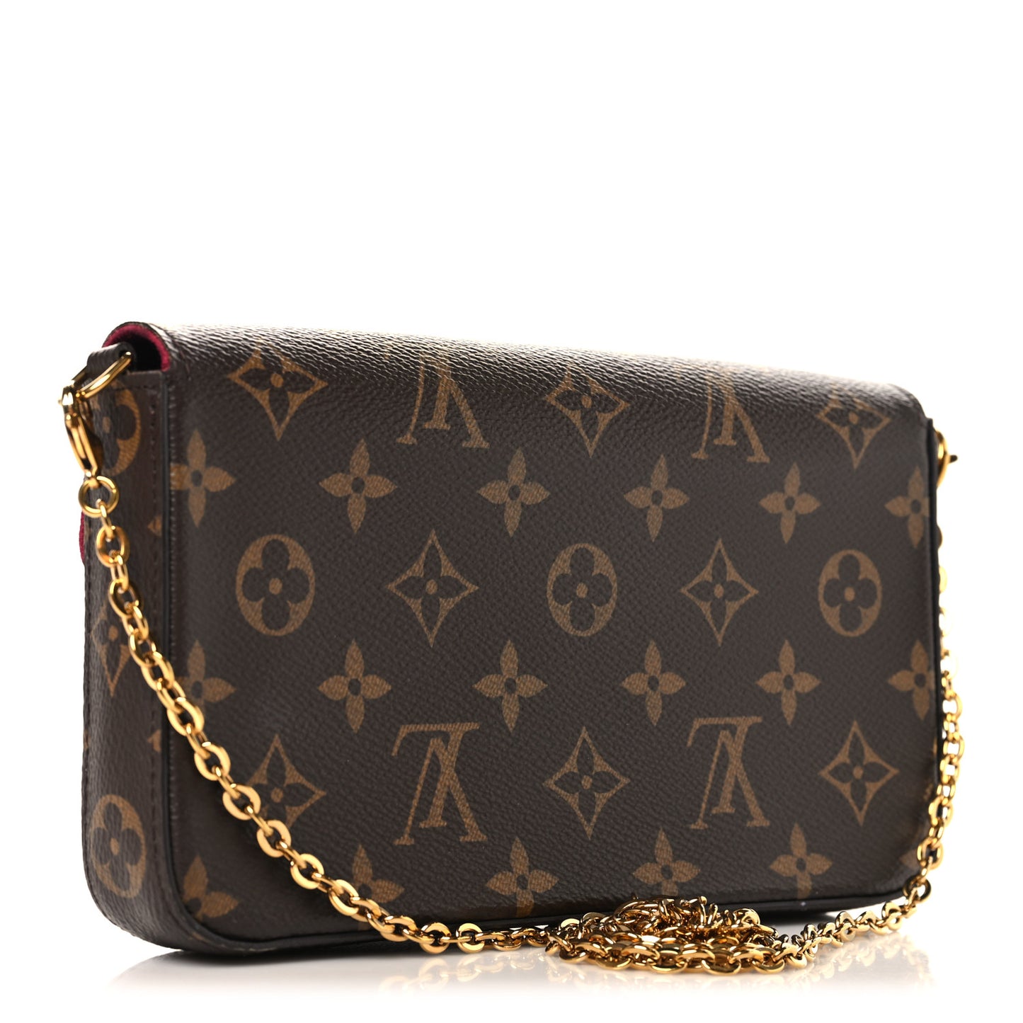 Monogram Pochette Felicie Chain Wallet Fuchsia