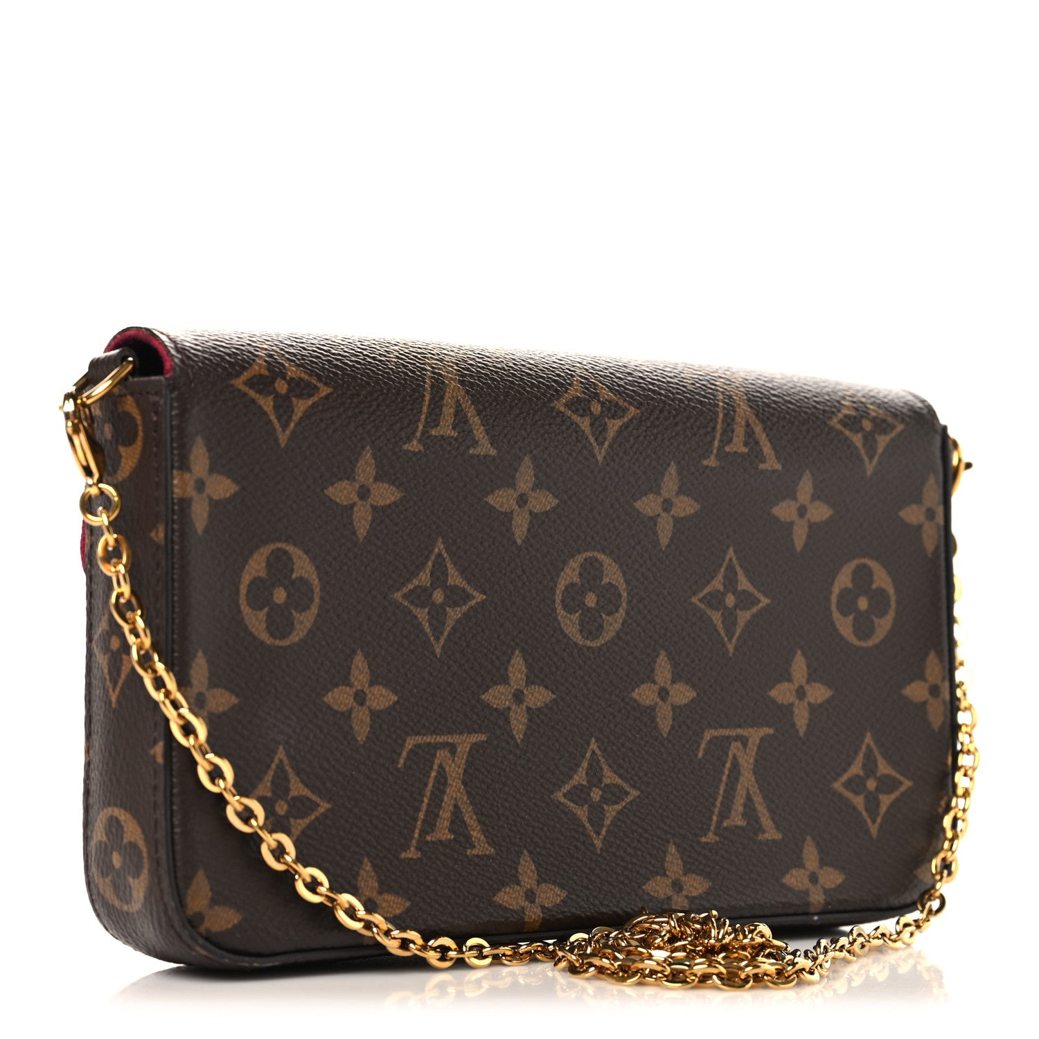 Louis Vuitton Monogram Pochette Felicie Chain Wallet Fuchsia 4 of 11